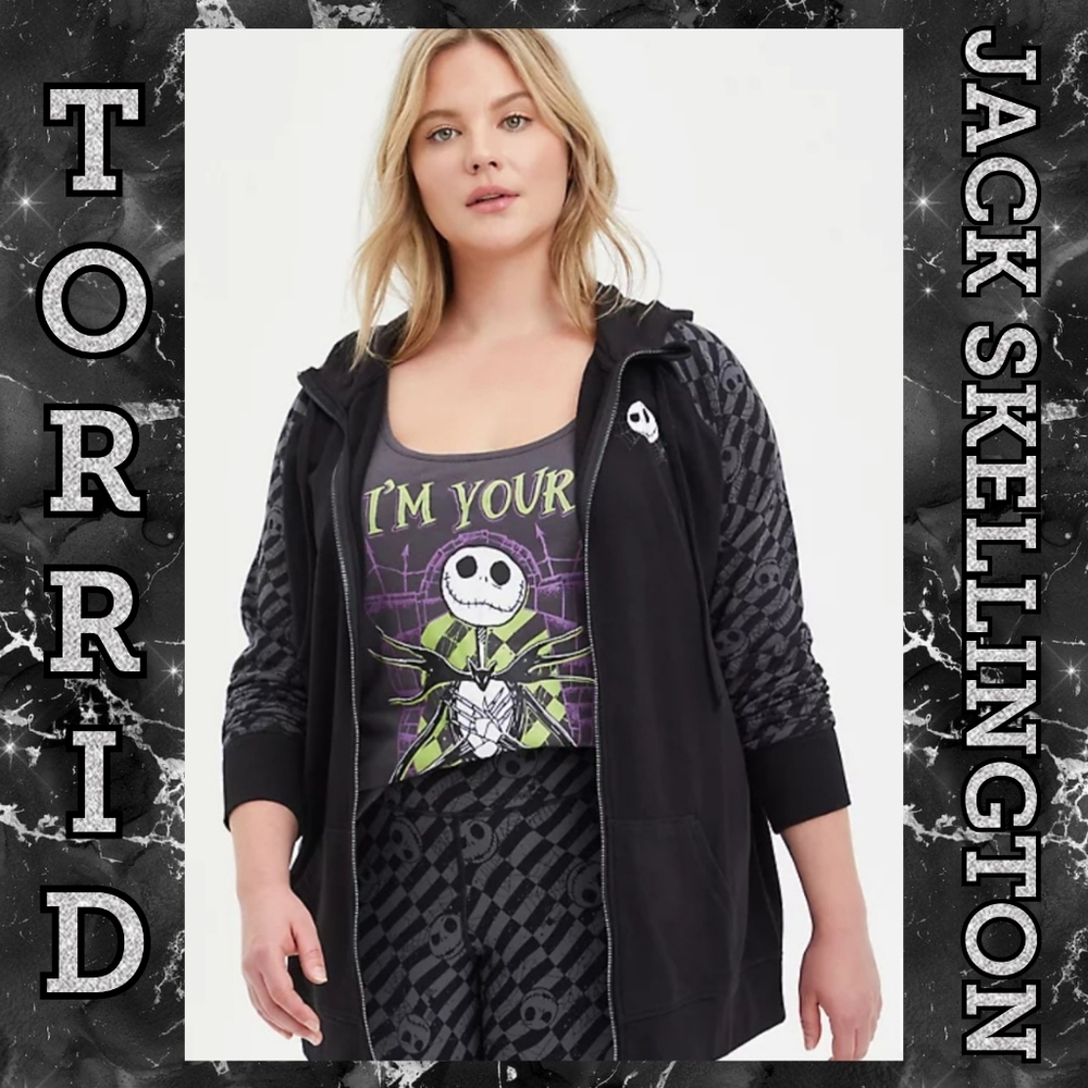 TORRID Jack Skellington NMBC Zip Front Hoodie! NWT!
